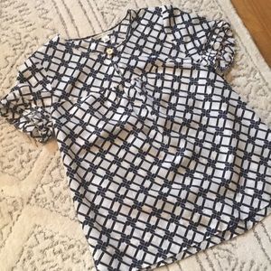 Banana Republic silk chain print blouse